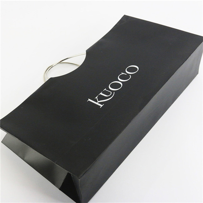 Sacchetti di carta personalizzati SGS Sacchetti regalo di carta nera di lusso con stampa personalizzata con manici