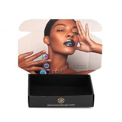 Goffratura Debossing Cosmetic Black Mailer Box Parrucca Scatola di immagazzinaggio Dimensioni personalizzate
