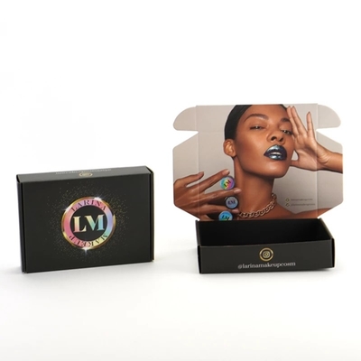 Goffratura Debossing Cosmetic Black Mailer Box Parrucca Scatola di immagazzinaggio Dimensioni personalizzate