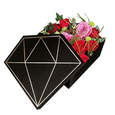 Scatola di fiori di diamanti stampati personalizzati FSC Scatola di rose di diamanti con stampa a caldo in oro
