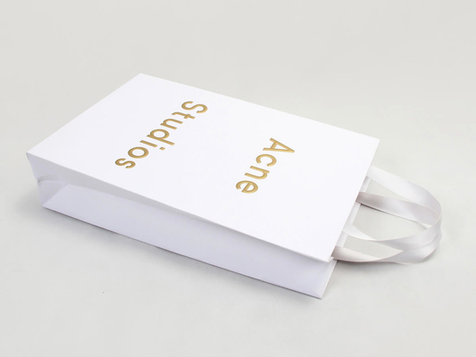 Buste per la spesa per indumenti in carta tinta di lusso Sacco di carta con stampa di lettere