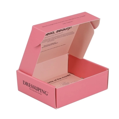 Logo dell'OEM delle scatole di imballaggio cosmetico della scatola di spedizione del bollettino rosa della vernice lucida opaca