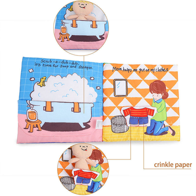 Laminazione lucida opaca Tessuto morbido Panno Libro Kid Stampa silenziosa di libri per bambini
