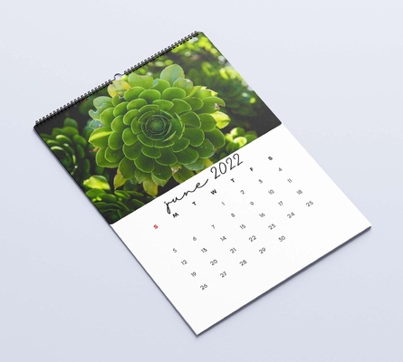 Calendario da tavolo con laminazione opaca Stampa calendari da parete mensili da 600-1000 gsm