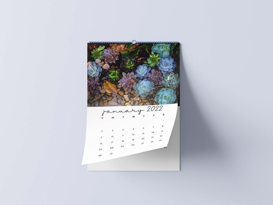 Calendario da tavolo con laminazione opaca Stampa calendari da parete mensili da 600-1000 gsm