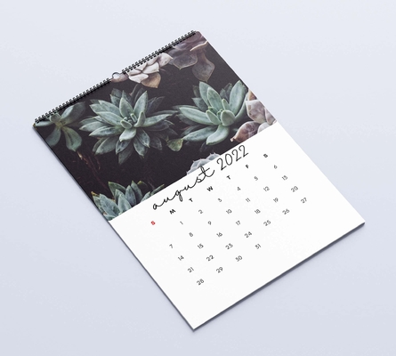 Calendario da tavolo con laminazione opaca Stampa calendari da parete mensili da 600-1000 gsm