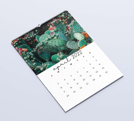 Calendario da tavolo con laminazione opaca Stampa calendari da parete mensili da 600-1000 gsm