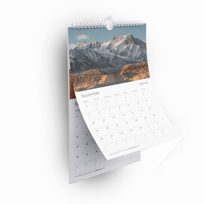 Calendario da parete personalizzato in carta kraft Stampa Calendario da parete personalizzato con cerchi filettati