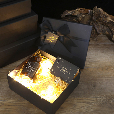 OEM ODM 1 confezione regalo di lusso con scatola rigida nera stampa a colori
