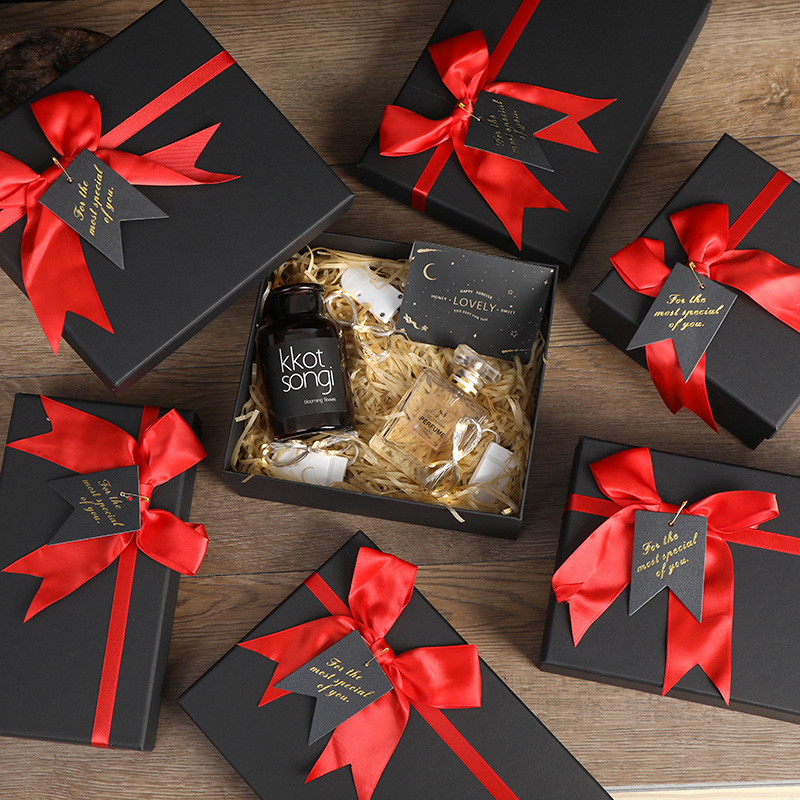 OEM ODM 1 confezione regalo di lusso con scatola rigida nera stampa a colori